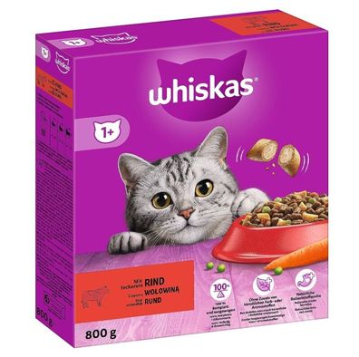 Whiskas, Adult 1 + , Trockenfutter für Katzen, 800g