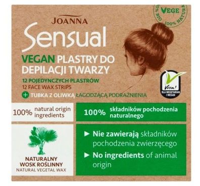 Joanna Sensual - Vegane Gesichtshaarentfernungsstreifen (12 Stück)