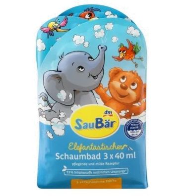 SauBear Elefantastic Bubble Bath, 120 ml - Sanfte Pflege & fruchtige Düfte