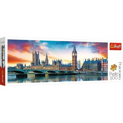 TREFL Panoramapuzzle Big Ben und der Palast von Westminster, London 500 Teile