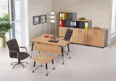 Designer Büromöbel Arbeitszimmer Set Schreibtisch Couchtisch Schrank 3tlg