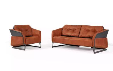 Moderne Sofagarnitur Arbeitszimmermöbel Dreisitzer Büro Sessel Textil 3 + 1