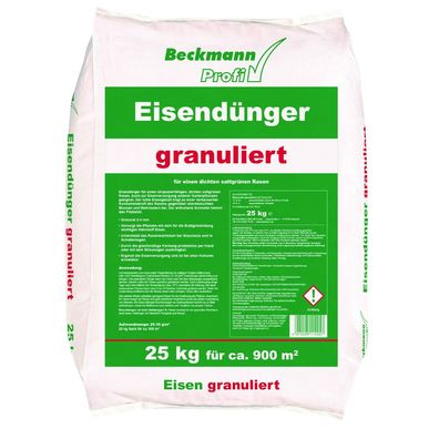 Beckmann 25kg Eisendünger Granulat Eisensulfat Rasendünger Moos Verdränger Dünger