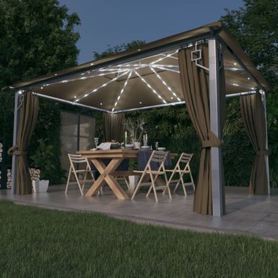 Pavillon Vorhängen LED-Lichterkette Überdachung Terrasse Garten Outdoor