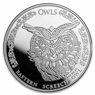 Silbermünze Eastern Screech Owl 1 oz 2024 Silber Östliche Sperlingskauz Eule