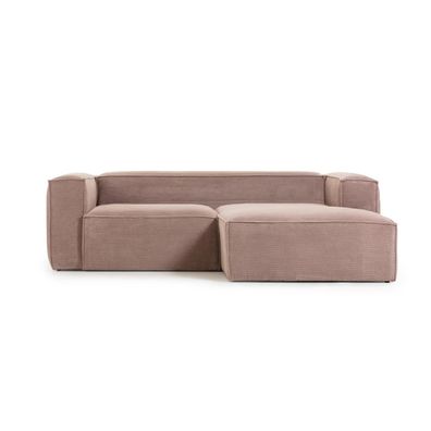 Sofa Blok 2-Sitzer mit Longchair rechts rosa 240 cm Couch Wohnzimmer Neu