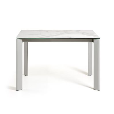 Tisch Axis ausziehbar 120 (180) cm Keramik Weiß und graue Beine