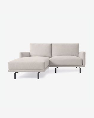 Sofa Galene 3-Sitzer beige mit Longchair links 214 cm