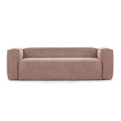 Sofa Blok 3-Sitzer Kord rosa 240 cm