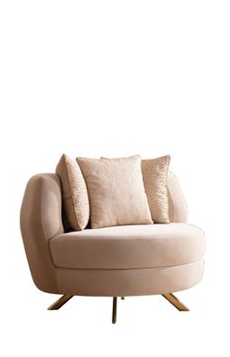 Sessel Luxus Polster Möbel Wohnzimmer Einsitzer Sessel Textil Lounge Restaurant