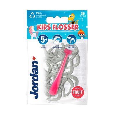 Jordan Kinder Zahnseide Sticks, 36 Stück - Sanfte Kinderzahnpflege