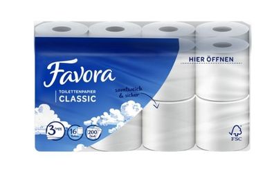 Favora Premium Toilettenpapier, 16 Rollen