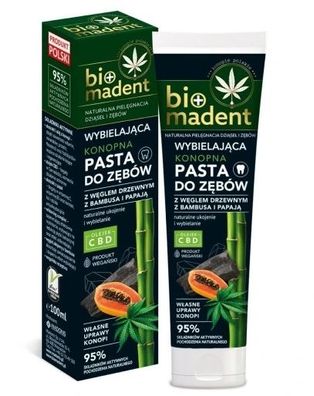 Bio Madent Zahnaufhellende Zahnpasta mit Bambus- und Papaya-Holzkohle, 100 ml