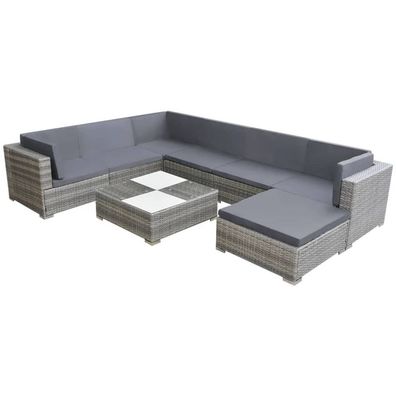 Garten Lounge Set mit Auflagen Poly Rattan Polyrattan Sitzgruppe Garnitur