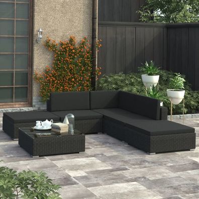 Garten Lounge Set mit Kissen Poly Rattan Gartenlounge Sitzgruppe Outdoor