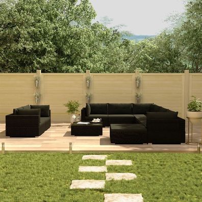 Garten Lounge Set mit Auflagen Poly Rattan Gartenlounge Sitzgruppe Outdoor