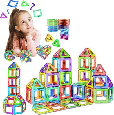 Cooljoy Magnetische Bausteine 40 Teile Magnetbausteine Magnete Kinder, Spielzeug