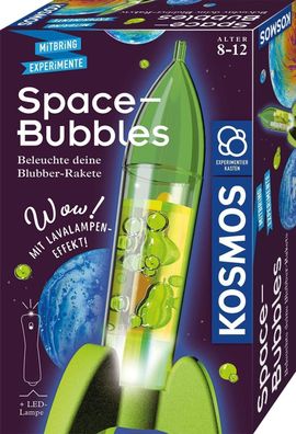 KOSMOS 657789 Space Bubbles, Mini Raketen-Lavalampe zum selbst Machen, Deko