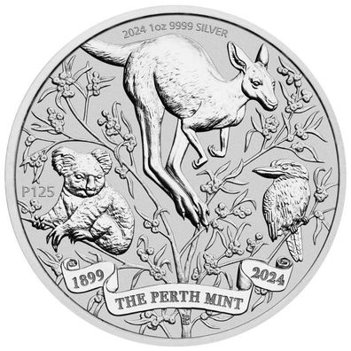 Silbermünze The Perth Mint 125. Jubiläum 2024 1 oz Silber 999.9 Australien BU ST