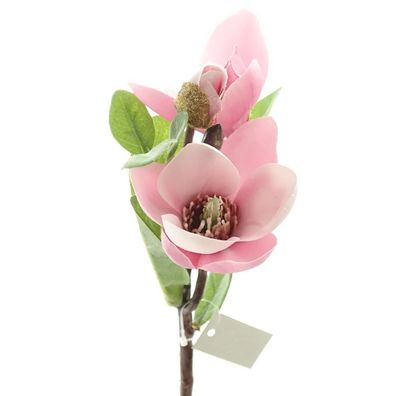 DPI Magnolienzweig Pink mit 1 Blüte und 2 Knospen 36 cm - Kunstblumen
