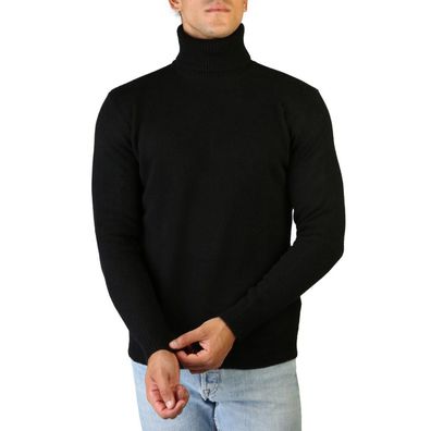 100% Cashmere - Pullover - T-NECK-M-900-BLACK - Herren