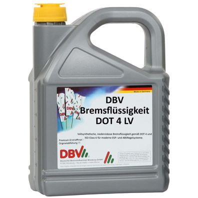 DBV-Bremsflüssigkeit DOT 4 LV 4 x 5-Liter-Kanne