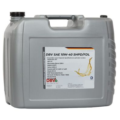 DBV SAE 10W/40 SHPD/ FDL?Ganzjahresöl (teilsynthetisch) 20-Liter-Kanister