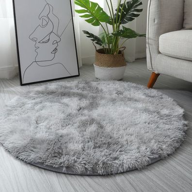 Flauschiger runder Teppich, rutschfest, geeignet fér Schlafzimmer und Wohnzimmer