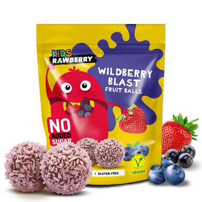 Rawberry Kinder Waldfruchtbällchen, ohne Zuckerzusatz, Glutenfrei, Vegan Snack