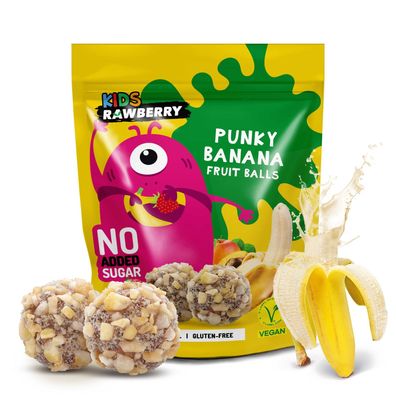 Rawberry Kinder Bananenkugeln, ohne Zuckerzusatz, Glutenfrei, Vegan Snack