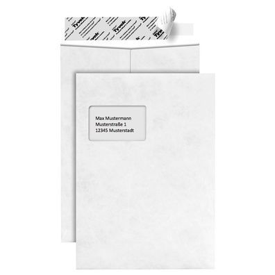 BONG 67176 Versandtaschen Tyvek® Pocket DIN C4 mit Fenster weiß 20 St.(T)