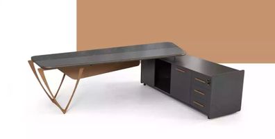 Büromöbel Eckschreibtisch mit Schubladen Moderner Arbeitszimmer Tisch