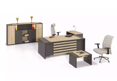 Büro Set Designer Arbeitszimmermöbel Büroschrank Schreibtisch Luxus 3tlg