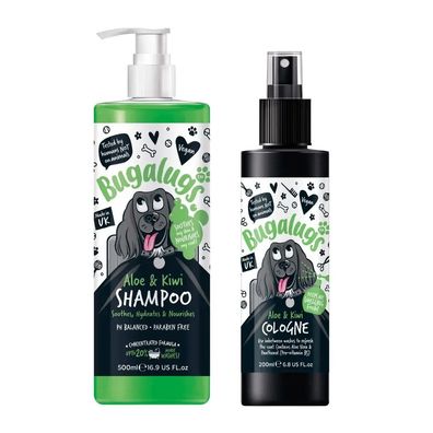 Bugalugs Hundepflege-Set Shampoo und Parfüm Aloe Vera Kiwi Duft