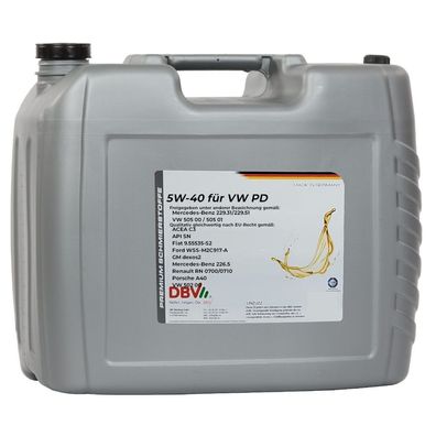 5W/40 synthetisch für VW PDI (Pumpe-Düse) 20-Liter-Kanister