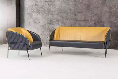Modernes Luxus Sofa Set Zweisitzer Sessel Arbeitszimmer Design Möbel 2 + 1