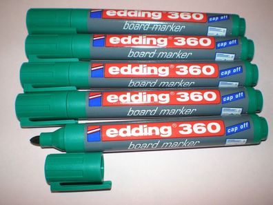 5 Stück Edding 360 board-marker grün 1,5-3mm Boardmarker Stifte f. Whiteboard