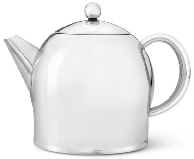 Teekanne 1400 ml Edelstahl doppelwandig Kanne Teekessel groß Teebereiter Glanz