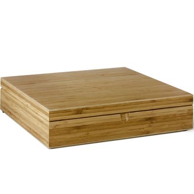 Holz Teebeutel-Kiste 27x28 cm mit 12 Fächer ohne Fenster Teebox Behälter hölzern
