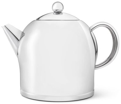 Teekanne 2000 ml Edelstahl doppelwandig Kanne Teekessel groß Teebereiter Glanz