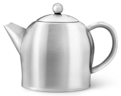 Teekanne 500 ml Edelstahl doppelwandig Kanne Teekessel klein matter Teebereiter