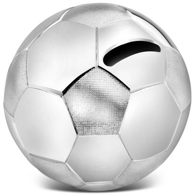 Spardose Fußball versilbert 8.5cm Kinder Sparbüchse silber Ball Moneybox Sparbox