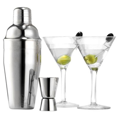 Bar-Set Martini & Martinigläser 6-teilig Cocktail-Bar-Set Bar Shaker Set Barmaß
