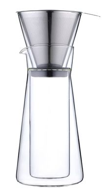 Kaffeebereiter 600 ml Glas Kanne Slow Coffee Maker & Dauerfilter aus Edelstahl