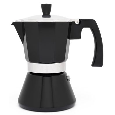 Espressokocher Induktion schwarz 0.3 Liter 6 Tassen Kaffeebereiter Coffee Maker
