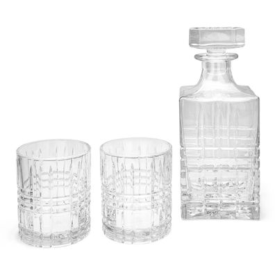 Whisky Karaffe 750 ml Set Dekanter mit 2 Gläsern Flasche Glaskaraffe Geschenkset