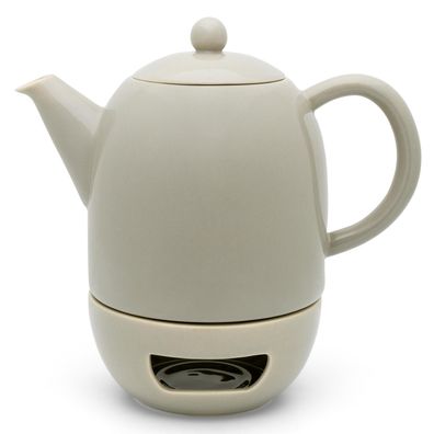 Teekannen Set 1.2 Liter Porzellan Kanne Teebereiter Teewärmer & Tee-Filter-Sieb