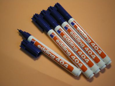 5 Stück Edding 404 Permanent-Marker blau Rundspitze 0,75mm