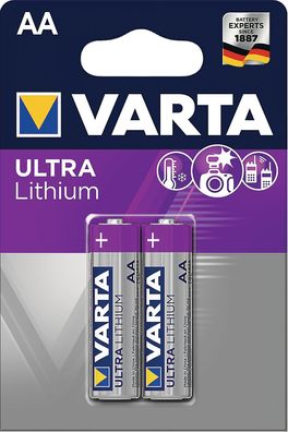 Batterie ULTRA Lithium 1,5 V AA Mignon 2900 mAh FR14505 6106 2 St./ Bl. VARTA
