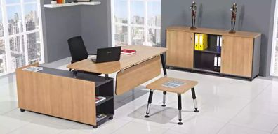 Tisch Holzmöbel Büro Set Arbeitszimmermöbel Eckschreibtisch Schränke 3 tlg
